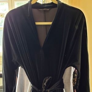 Zara Women dark green velvet dress size L